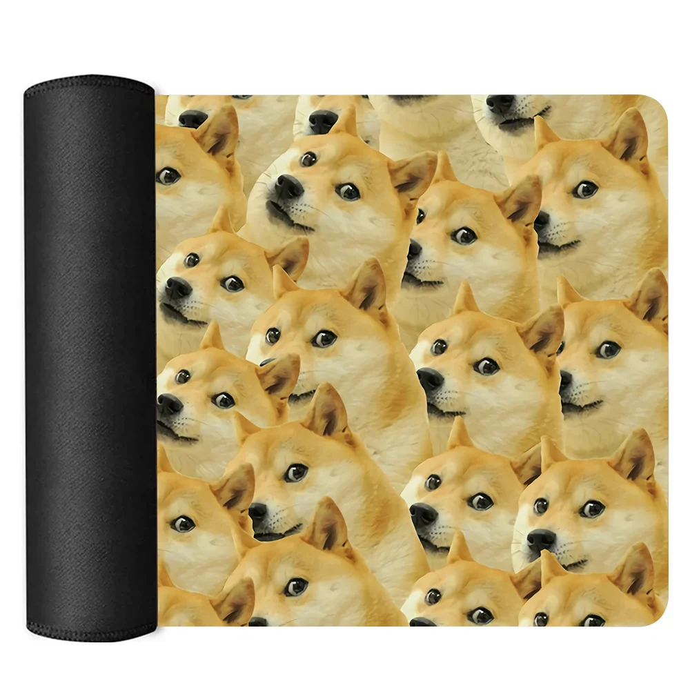 Cute Mouse Pad Funny Dog Meme Desk Mat Doge Cheem Pc Computer Laptop Big Long Rubber Base Kawaii Mousepad XXL Stitch Edges