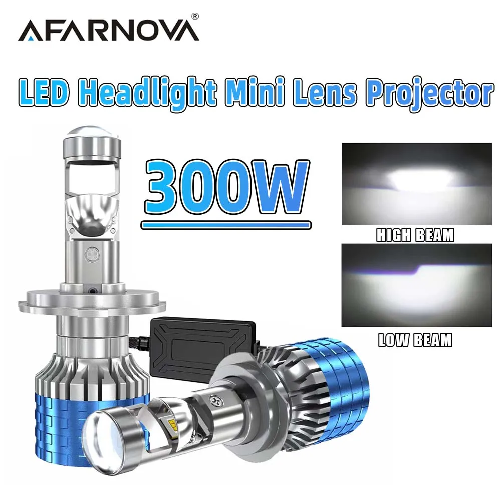 H7 H4 300W LED Headlight Mini Lens Projector H8 H9 H11LED Headlight Car 30000LM Auto High Low Beam Headlamp Fog Light 12V