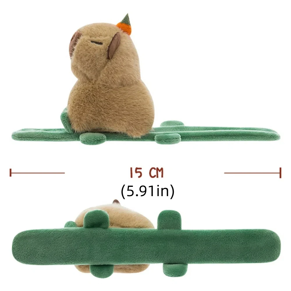 Crocodilo capivara anel de mão de pelúcia tartaruga ganso capivara tapa snap boneca brinquedo macio estilo pulso animal pelúcia tapa pulseira crianças