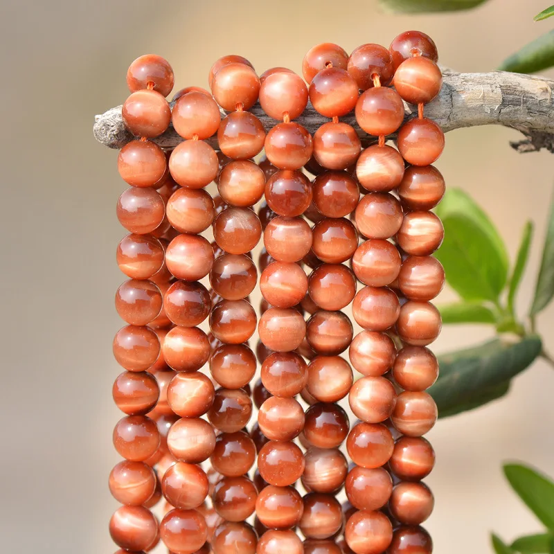 Joanlyn Grade AAA Natural Burnt Orange Tiger's Eye Beads NOT Dyed 6mm-16mm Smooth Polished Round 15 Inch Strand TE12