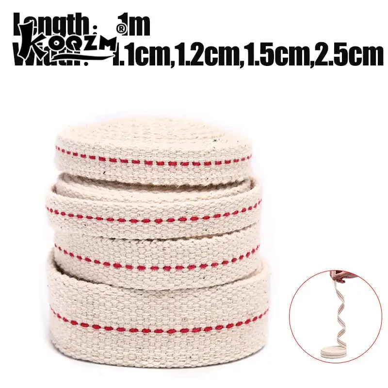 1M Strong Flat Cotton Wick Core For Kerosene Burner Stove Lighting Lantern Oil Lamp Making 1.1/1.2/1.5/2/2.5cm DIY Material