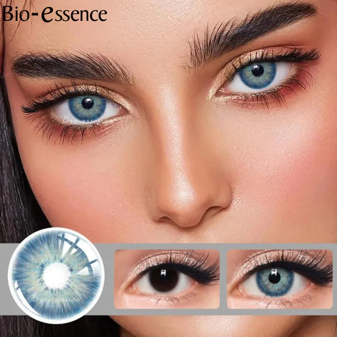 Bio-essence 1 Pair Colored Contact Lenses for Eyes Natural Look Brown Lenses Blue Lenses Gray Eye Contact Fashion Lenses