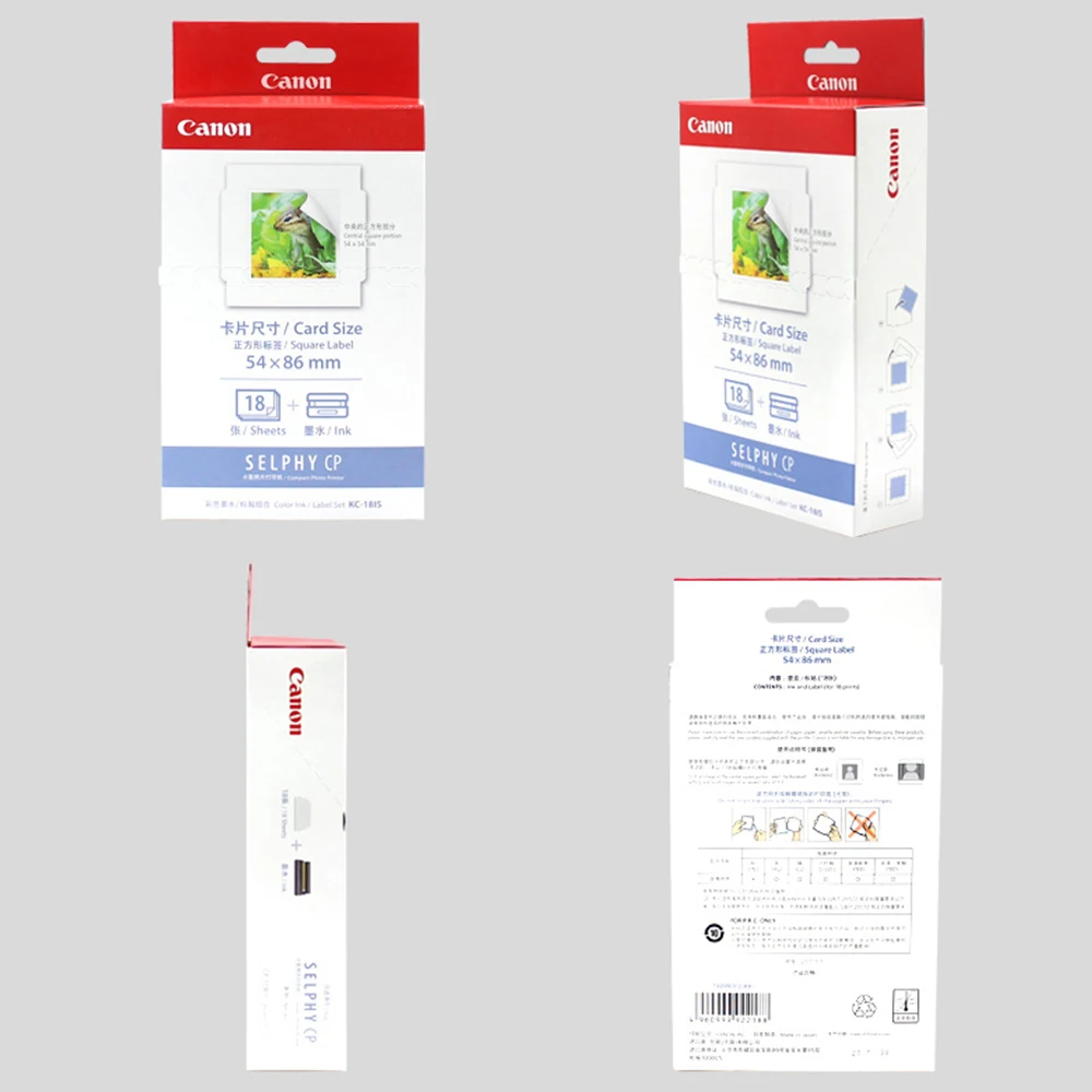 KC-18IS Square Label Sticker Photo Paper for Canon Selphy CP1300 CP1200 Printer CP900 CP910 CP1000 Ink Cartridge and Photo Paper