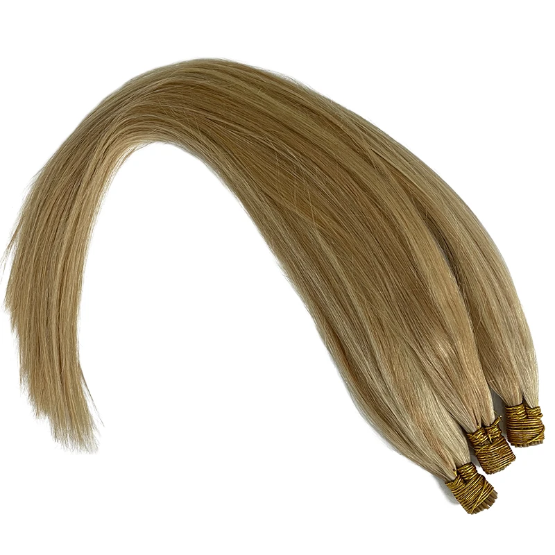 Extensión de cabello humano liso, pelo Natural Real, Color rubio degradado, 40g/50g, cápsula de queratina Fushion