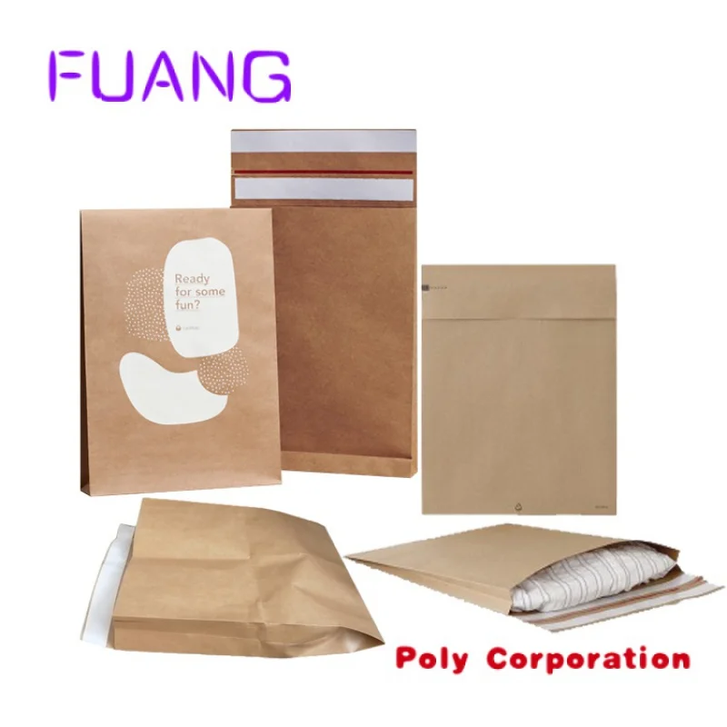 Custom  Custom Printed Flat Mailers Self Seal Clothing Packaging Shipping Mailing Bags Expandable Pouches Kraft Paper Envelopes