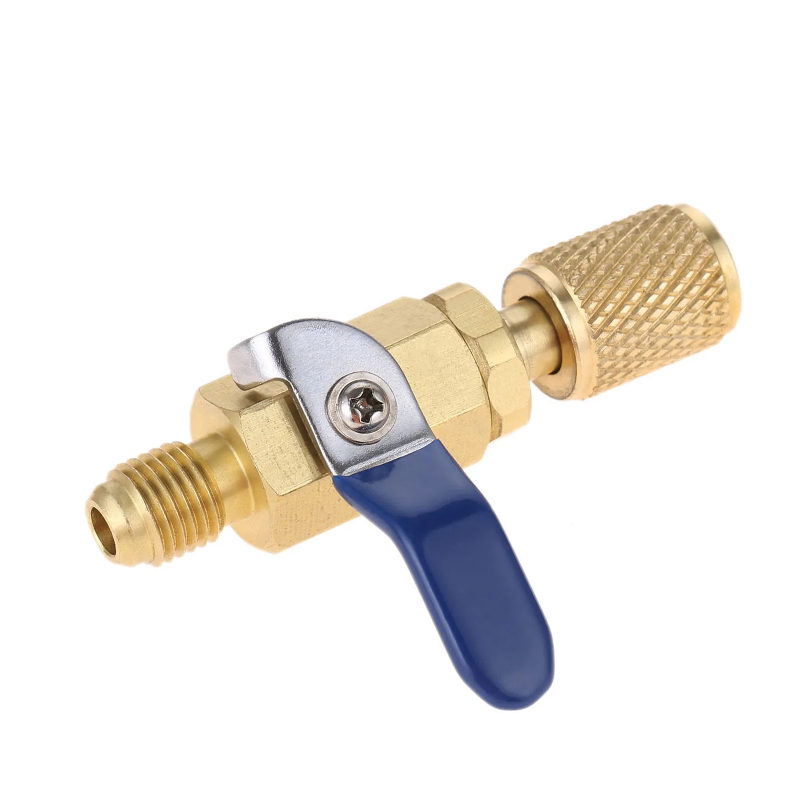 

1Pc Straight and Manual Shut-off Valve 1/4" SAE Straight Ball Valve 1/4" SAE Swivel Adapter for A/C R134a R410a R12 Refrigerant