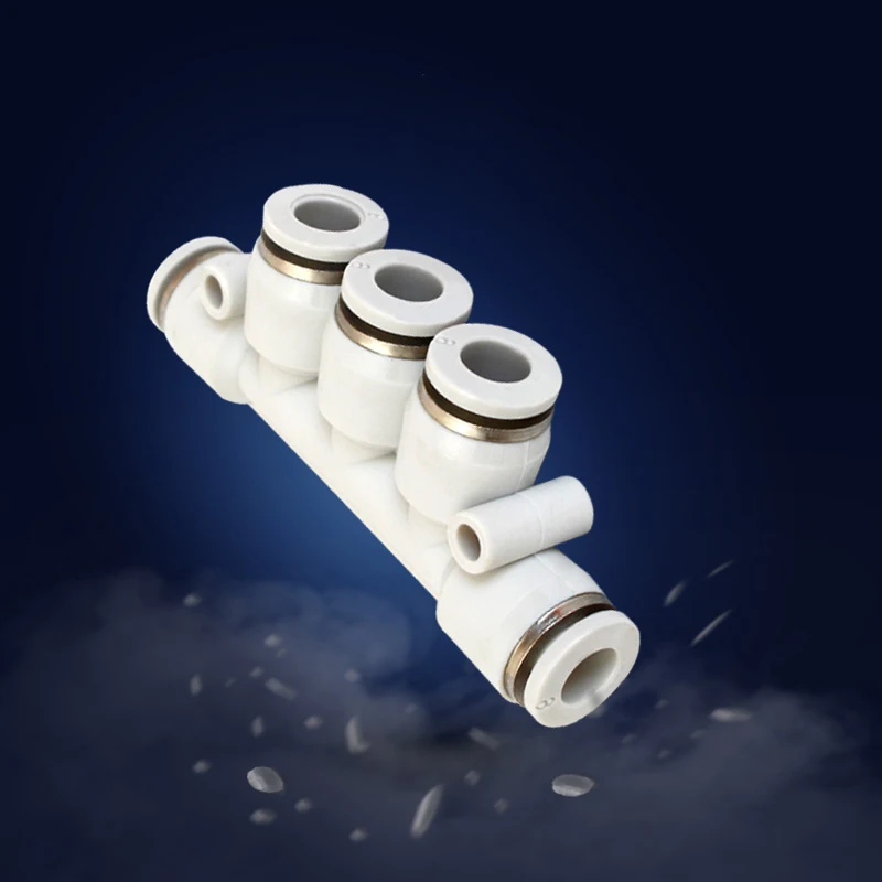 1Pcs Pneumatic Quick-Connect Plastic PK Five-Way Connector For Air Hoses 4 6 8 10 12 mm Outer Diameter