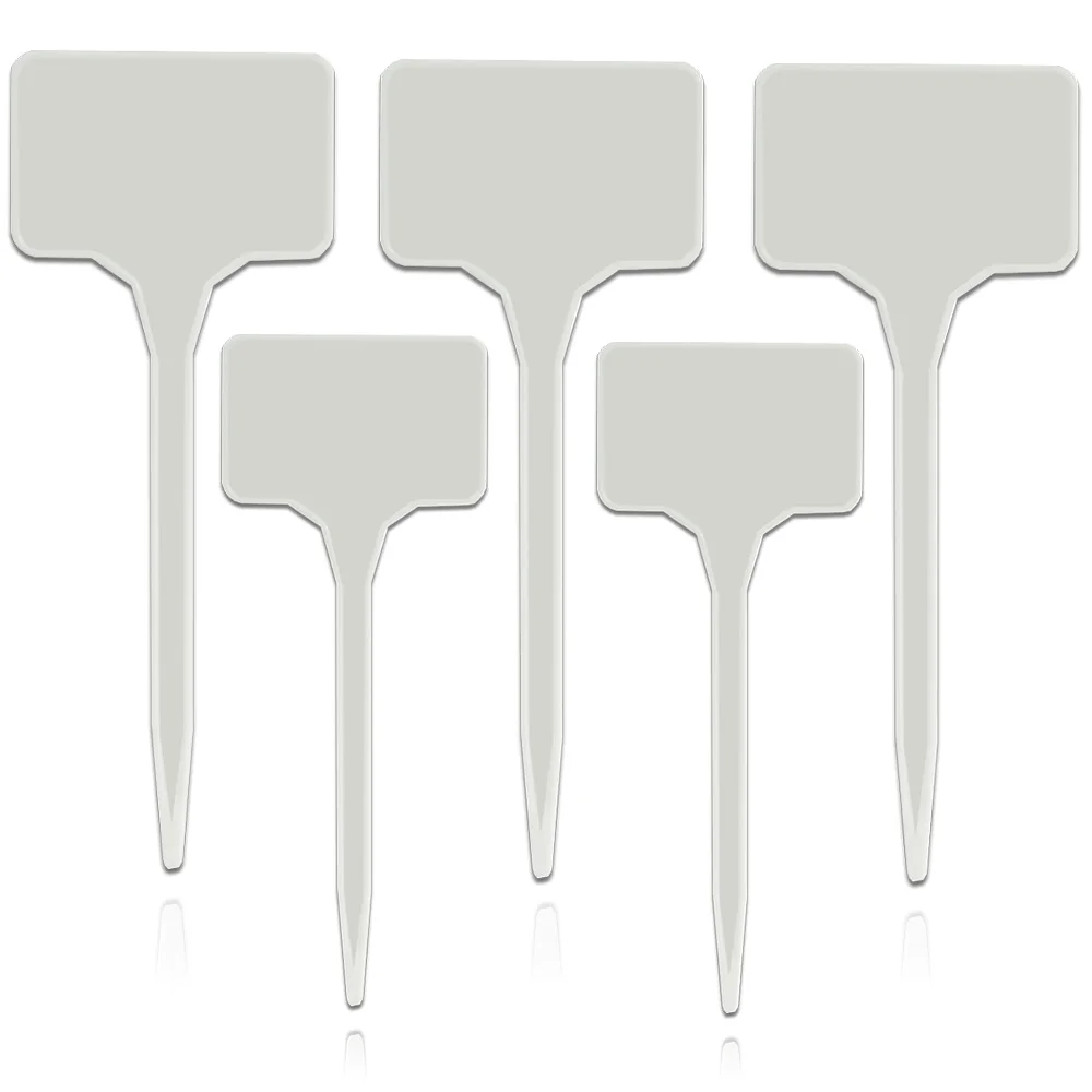 White Tee Tags for Garden Plants Potted Indoor Outdoor Waterproof Anti-UV Flower T Labels Vegetables Herb Markers Sign Stakes