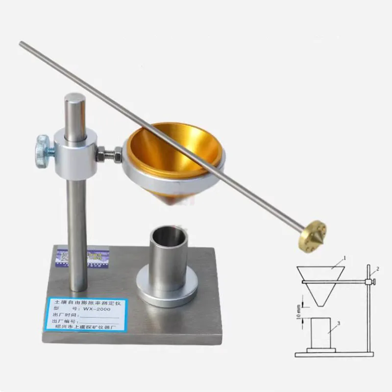 soil-free-swelling-rate-tester-neckless-funnel-soil-measuring-cup-stirrer