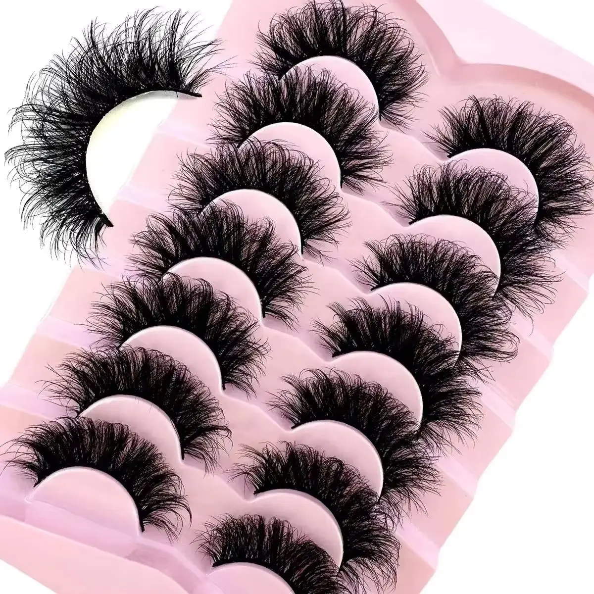 New 7 Pairs False Eyelashes Wispy Lashes Natural Look Fake Eyelashes Cat Eye Lashes Faux Mink Fluffy Strip False Lashes Pack
