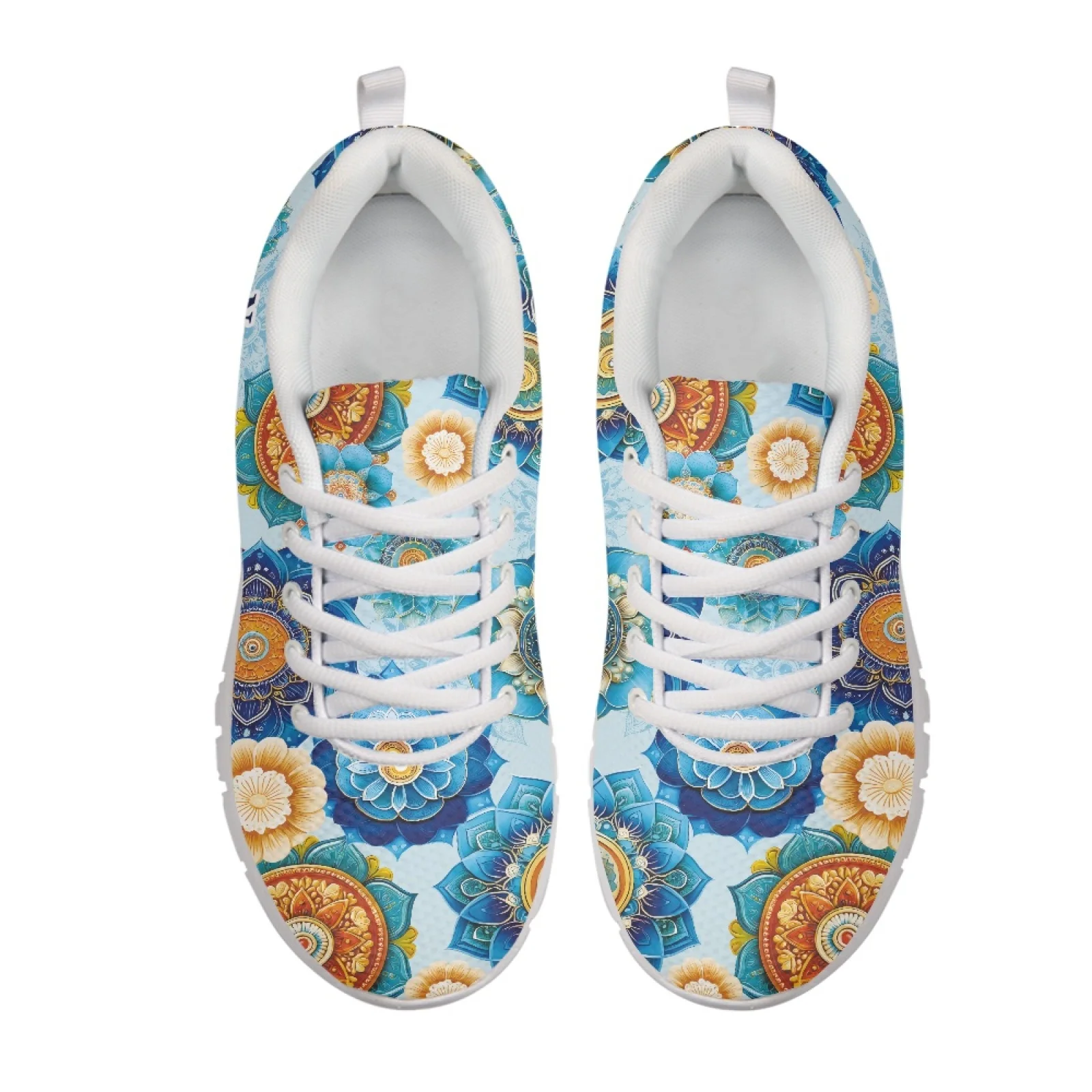 Coloranimal Lace Up Lightweight Running Sneakers for Women Women Running Walking Shoes for Travel Flowers