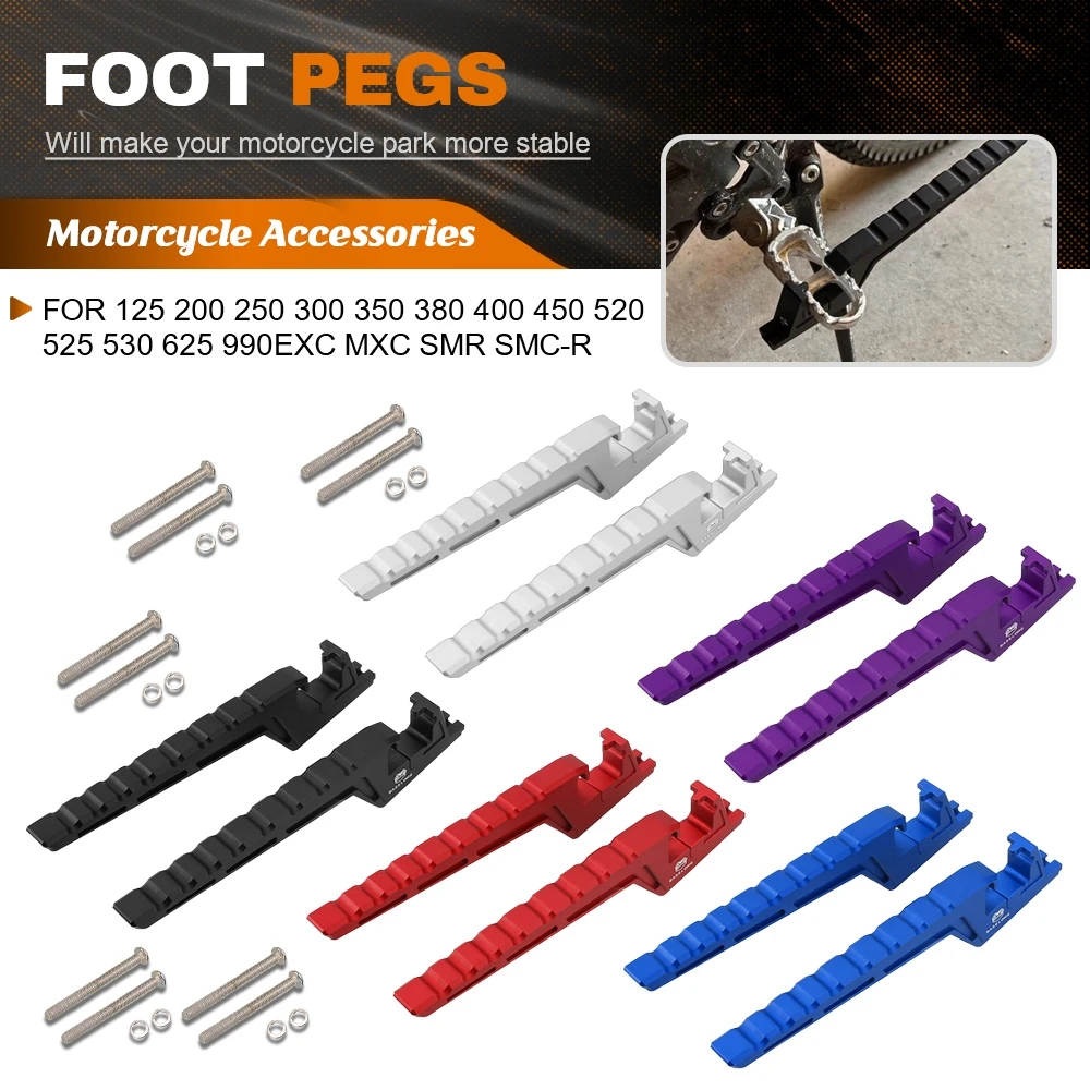 

Extensions Footpegs Extended Motocross Bike Accessories For 125 200 250 300 350 380 400 450 520 525 530 625 990EXC MXC SMR SMC-R