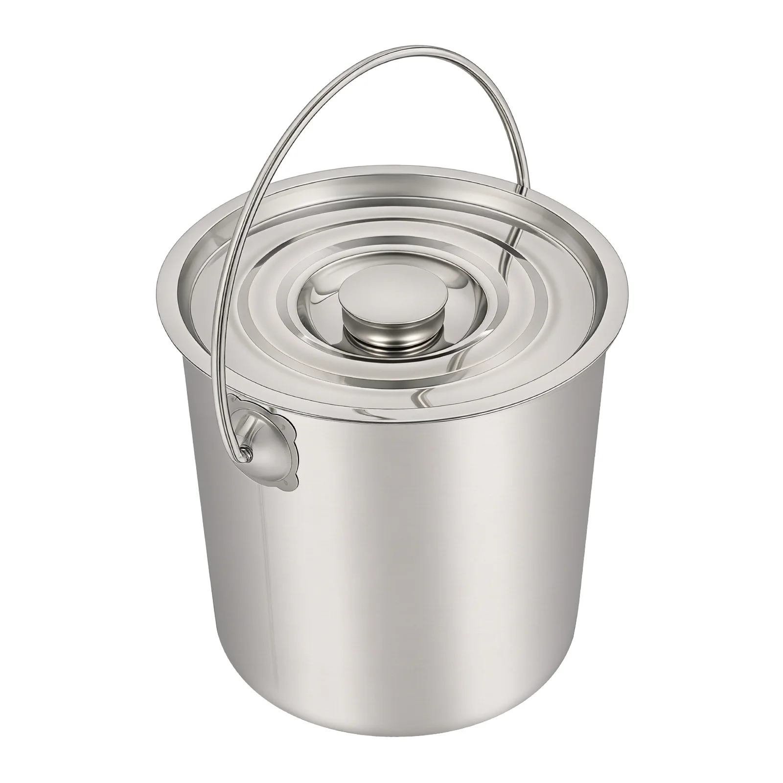6l/12l/20l Großraum-Eimer aus lebensmittelechtem Edelstahl, verdickt 1,6 mm, mit Deckel und Griff, verhindert Leckagen, hitzebeständig, zum Kochen, Aufbewahren von Milch, Ölen, Ghee, Wein und anderen Flüssigkeiten. – Detail 16