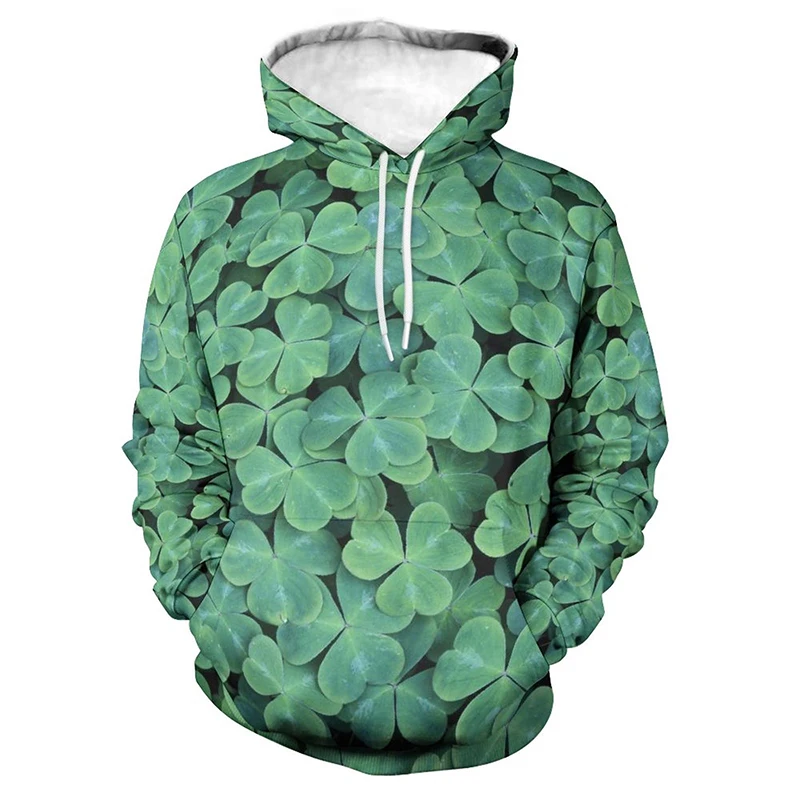 

Plants Lucky Grass Clovers Hoodie 3d Printed Spring Hoodies Men Sweatshirt Pullover Long Sleeves Tops Personalized Streetwear