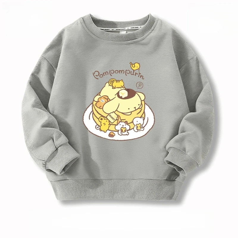 Baby Girls 100% Cotton Clothes Top Kid Pompompurin Printed Pullover Children  Autumn Fashion Long Sleeve T-shrits Boy Clothes