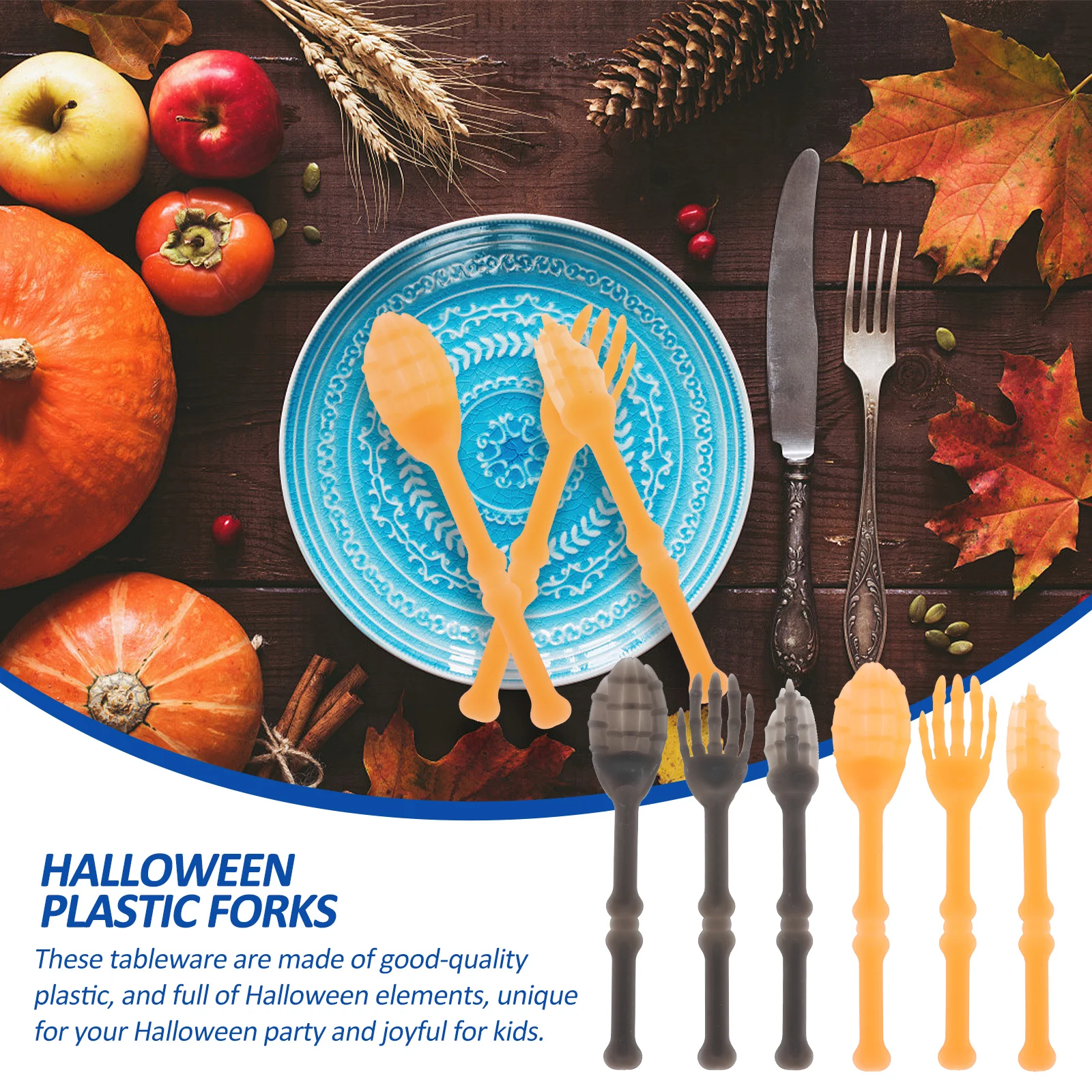 

2 Sets Cutlery Halloween Kitchenware Serving Spoons for Parties Party Utensils Plastic Tableware