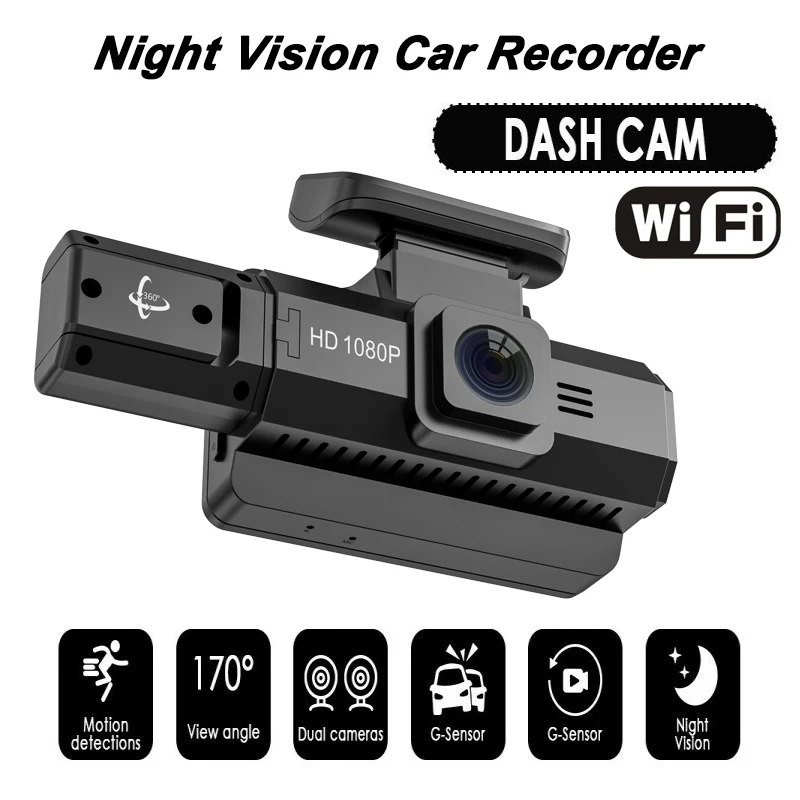 Car Dvr WIFI Dual Lens Dash Cam for Cars 1080P Video Recorder Rear View Camera For Vehicle Black Box Car Accessory Android Auto