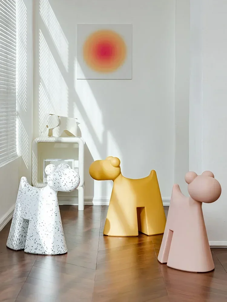 Creative Dog Stools Furniture,Living Room,Cartoon Animal Stool,Cute Abstract Plastic Small Chairs,Home Design,Customized