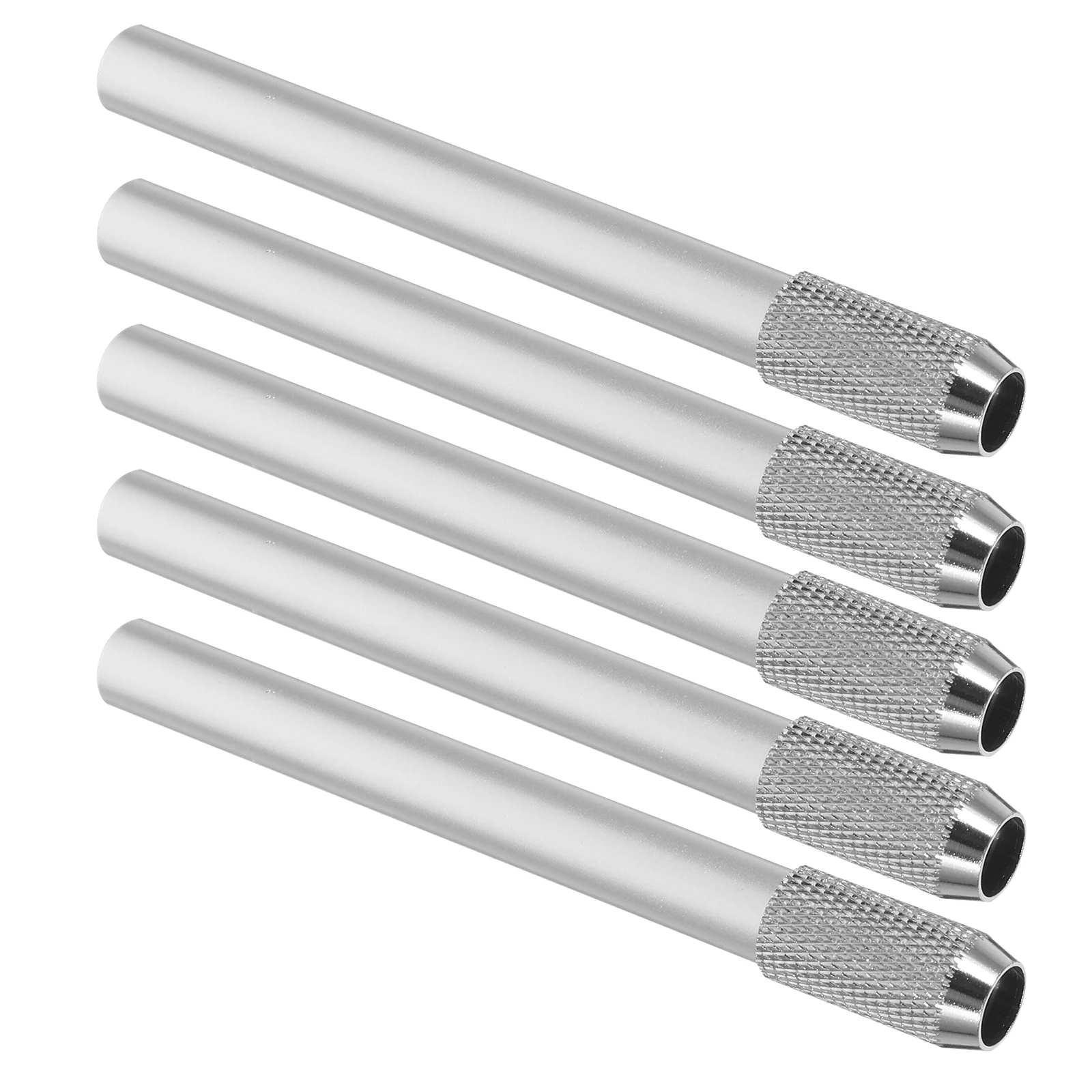 5 Pcs Pencil Extender Pack Holder Office Supplies Stainless Steel Crayon Extension Lengthening Tool