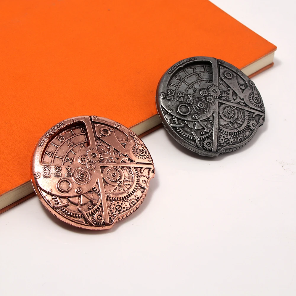 Creative Gothic Style Revolving Compass DND Sun and Moon Coins Dungeons and Dragons CosPlay Props Men Women Jewelry Accessories