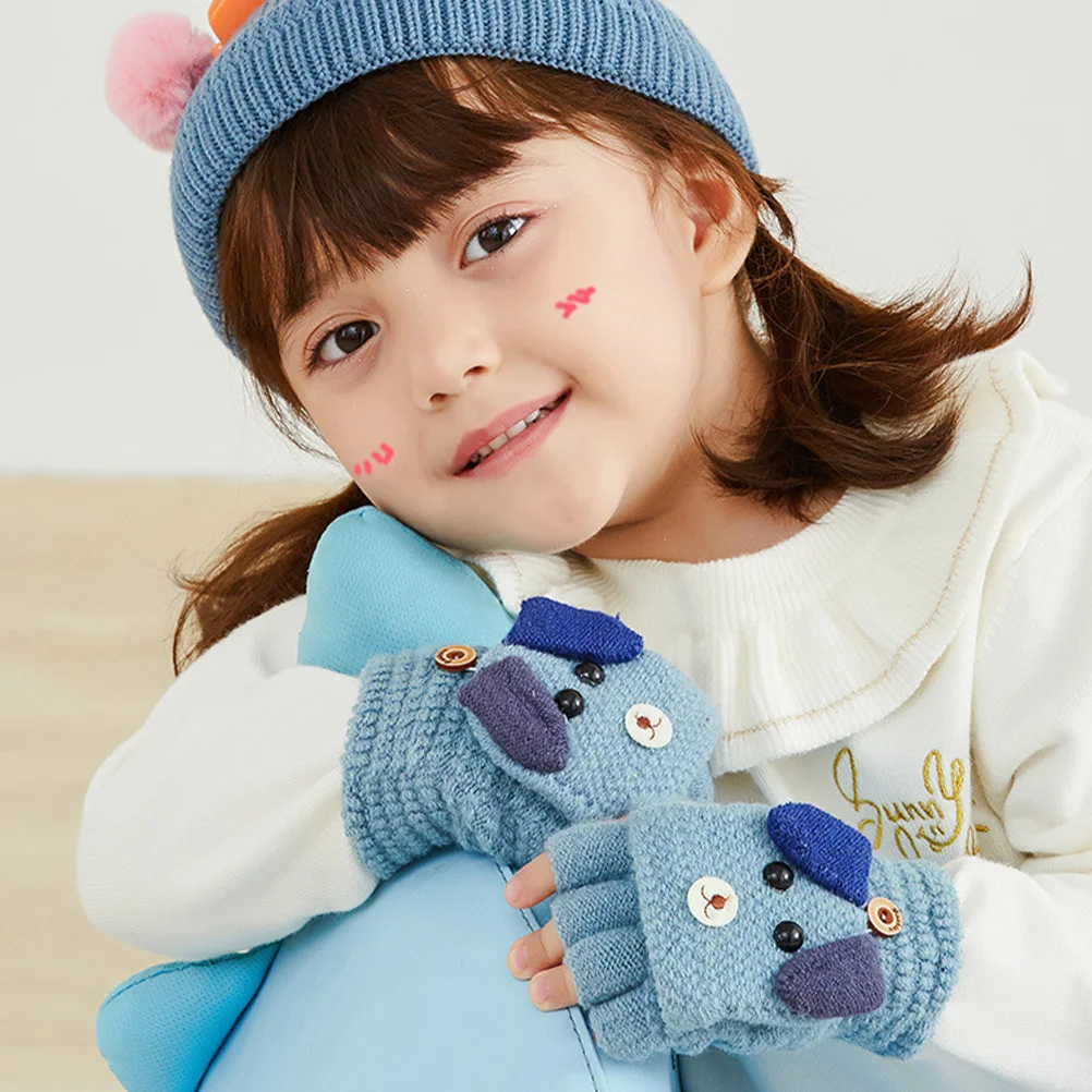 1 paire de gants d'hiver isolés, gants de retenue de chaleur en tissu tricoté confortable pour une coupe extensible