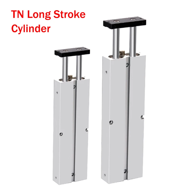 Double Twin-Rod Pneumatic Cylinder TN 10 16 20 25 32mm Aluminum Alloy Stroke 200 250 300 350 400 450mm Air Cylinder