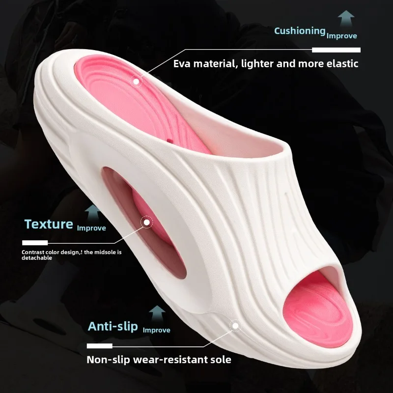 EVA Stepping on Shit Feeling Running Sandals Men's Air Cushion Soft Bottom Non-slip Silent Non-smelly Feet Outdoor Home Slippers