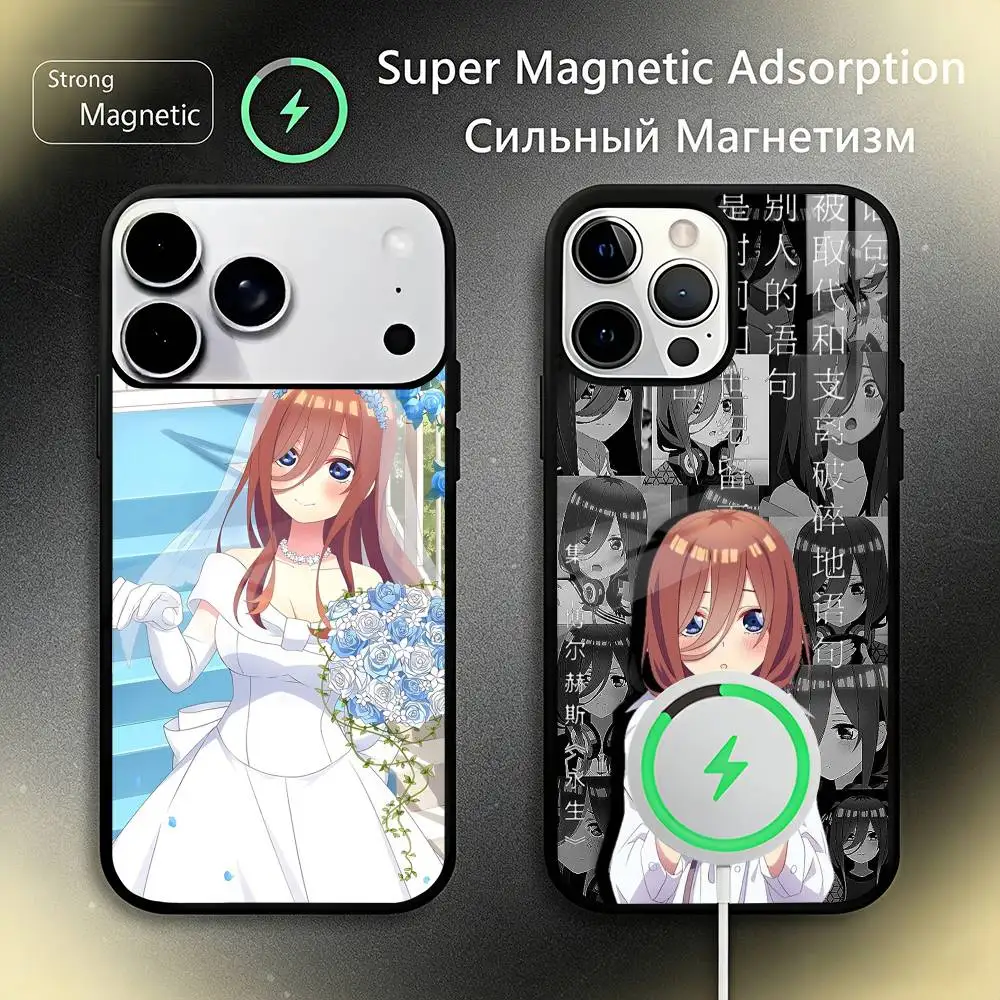 

M-Miku N-Nakano Phone Case For IPhone17 16 15 14 13 12 11 Plus Pro Max Plus Wireless Charger Cover Funda