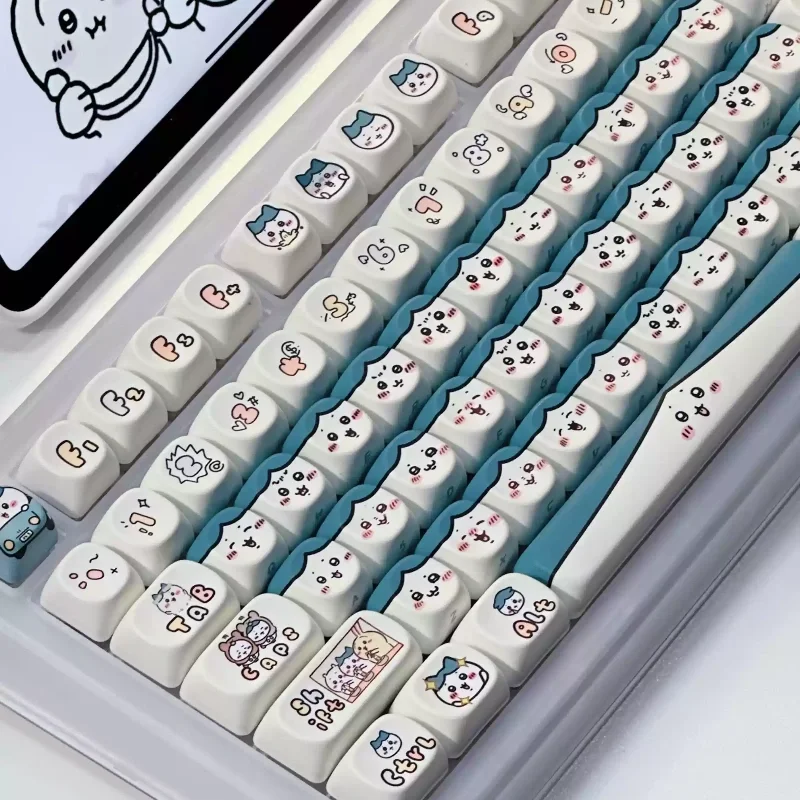 Imagem -05 - Cute Usagi Cartoon Keycaps Acessórios Teclado Mecânico Keycaps Bluetooth Personalizados 131 Chaves