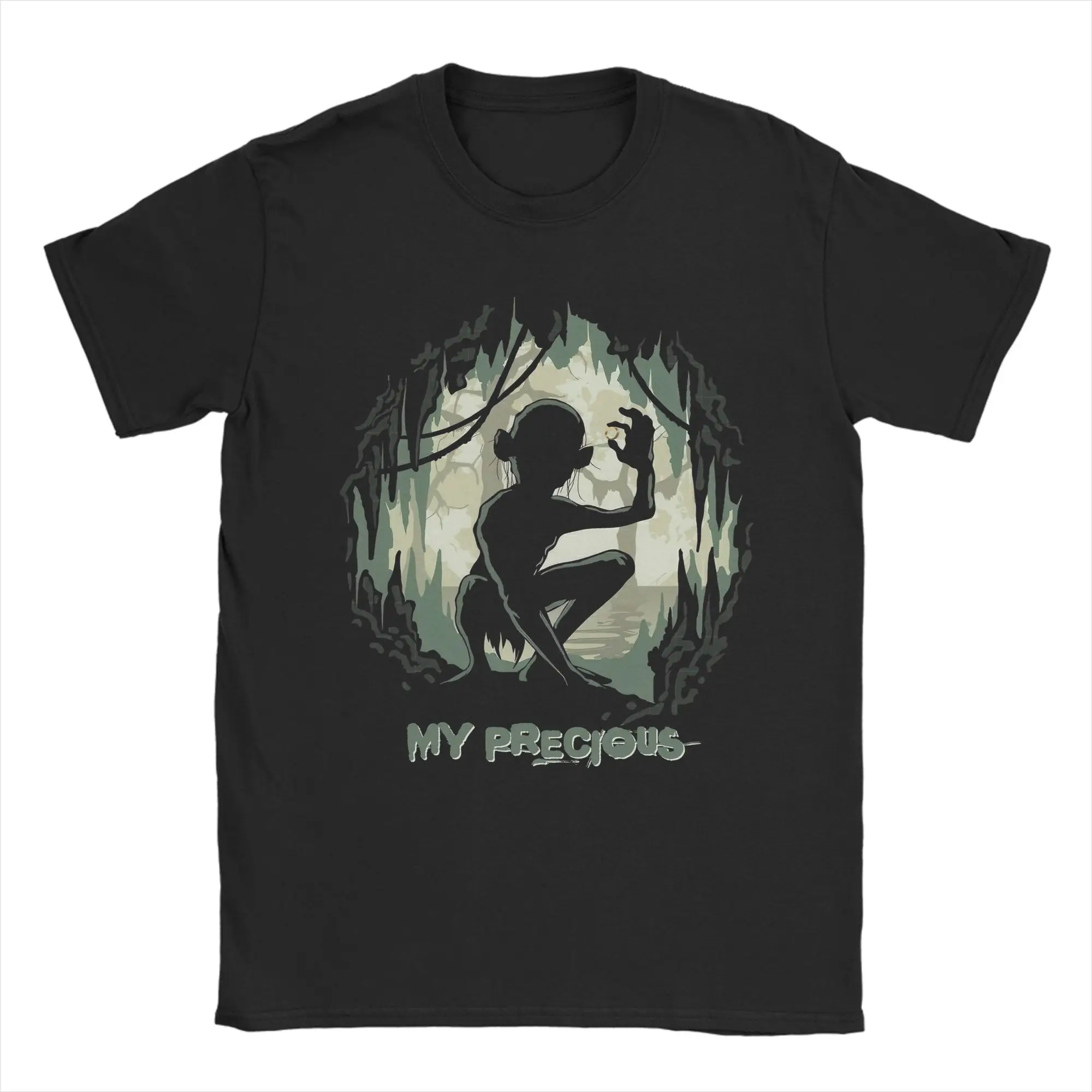 Men's T-Shirt My Precious L-Lords Of The R-Rings Parody Vintage Cotton Tees Short Sleeve  T Shirts Round Collar Clothes Summer