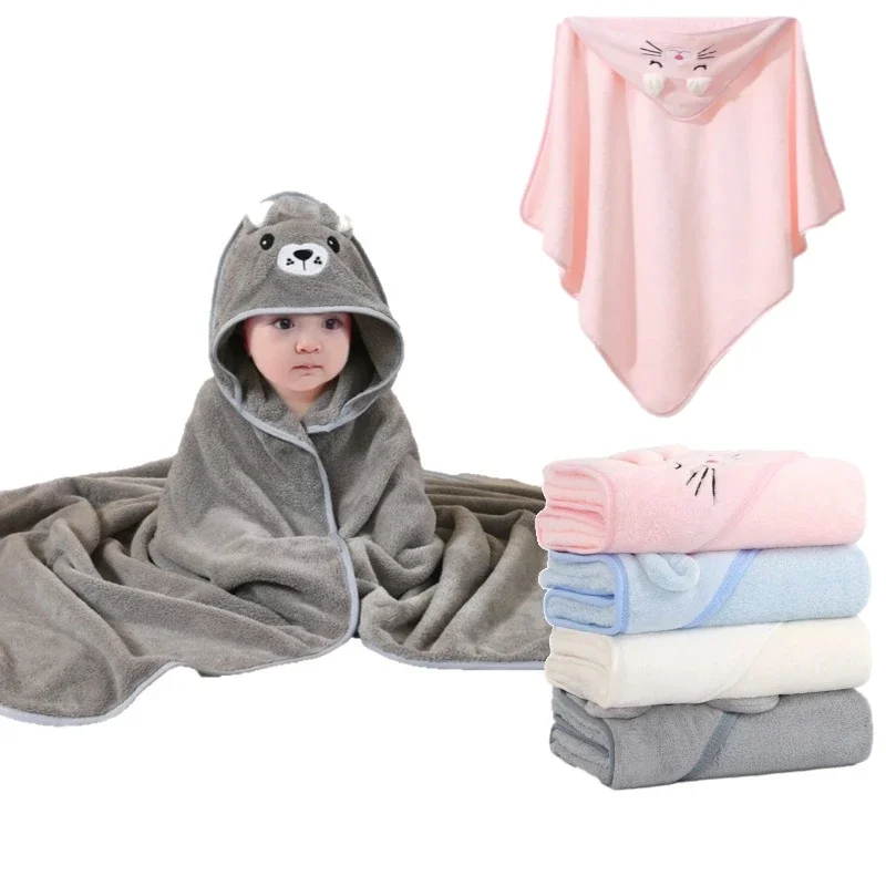 Toalla de bebé con capucha de animales de dibujos animados: bata de baño súper suave y manta envolvente para recién nacidos y niños pequeños | Funda cálida para dormir