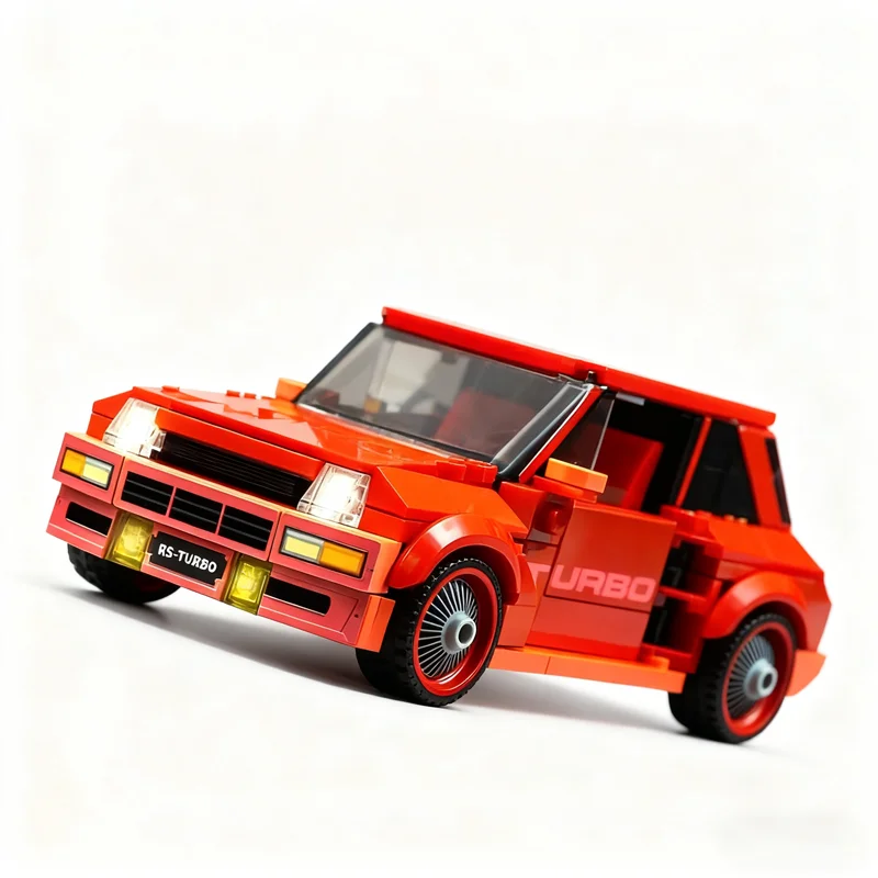 340pcs MOC Renault 5 Turbo City Champions Super Car Model Building Blocks Architecture Toy Festival Gifts Education Idea