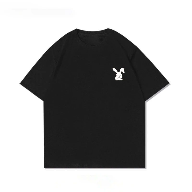 

2025 latest summer trend crew neck T-shirt mens versatile loose pure cotton couple
