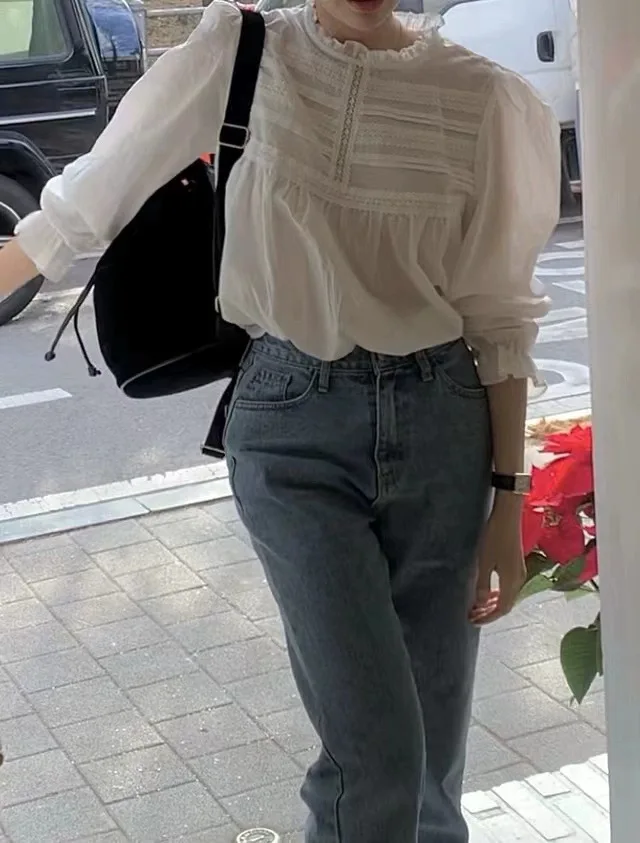 Dongda Gate Eight Milk Home Cintura alta Corte A 00 Falda de lana ort Falda larga Sve irt Top Court Sle Corte suelto Adelgazante Cotto...