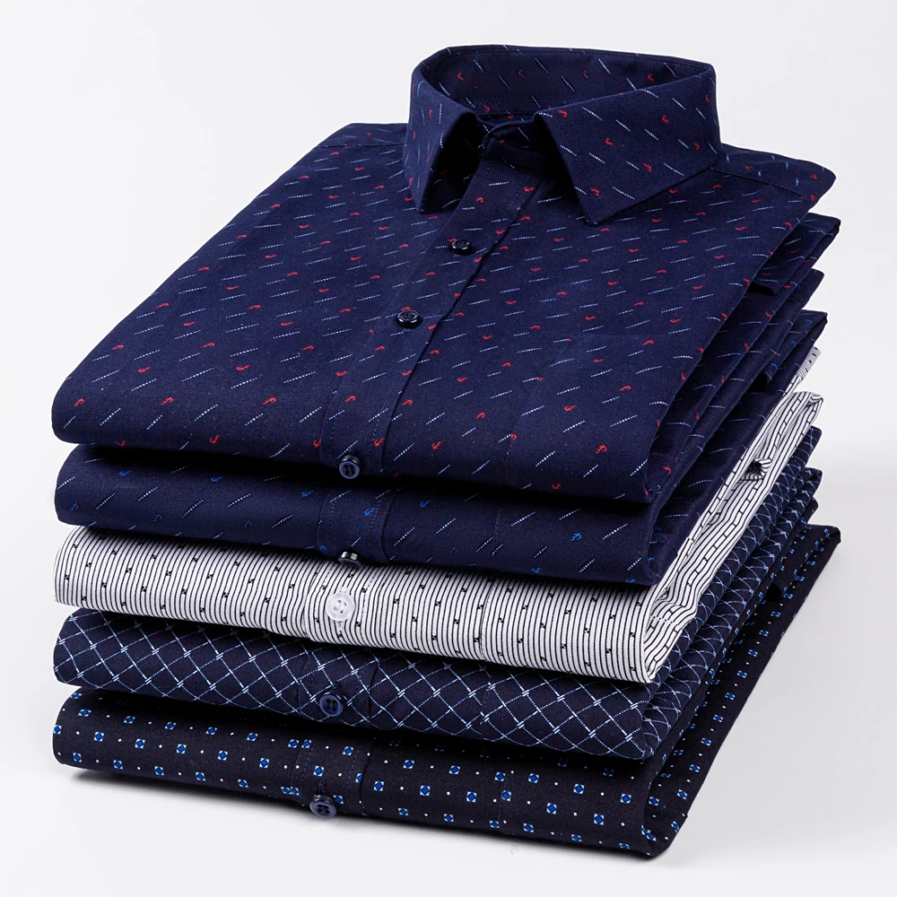 Men's Hawaiian Long Sleeve Printed Dress Shirt with Pocket, Slim Fit Business Casual Beach Summer Spring Party Button Up Shirts