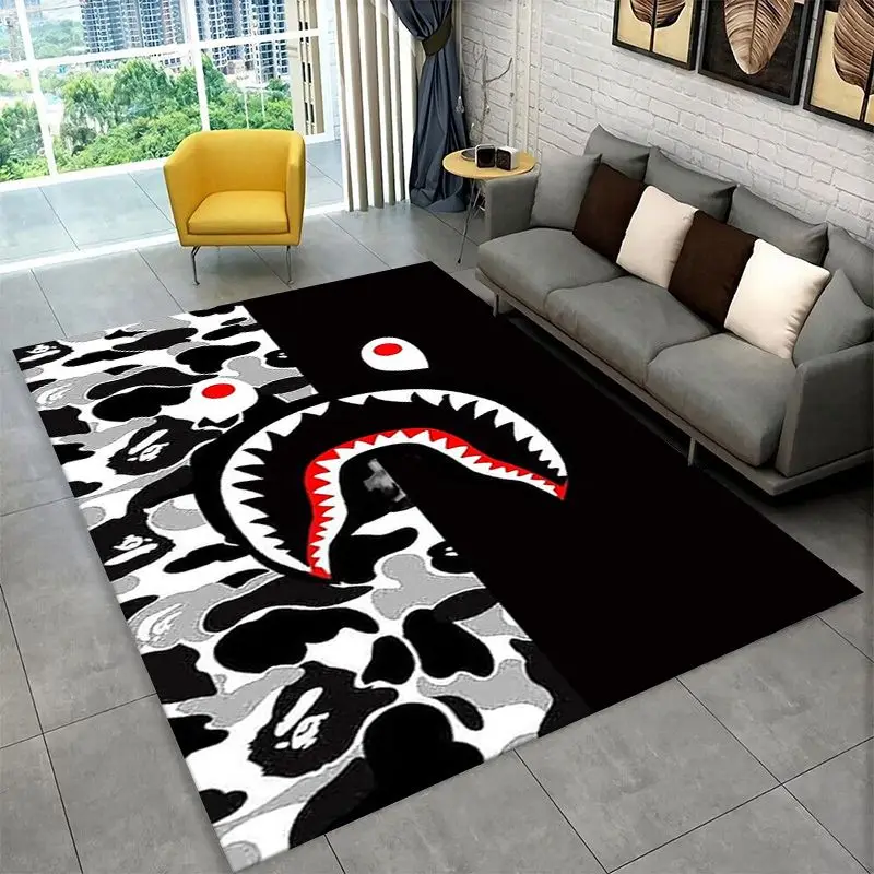 Tapis antidérapant Fashion B-BAPE pour salon, chambre et salle de jeux, tapis de sol doux, tapis de décoration pour la maison, cadeau pour chambre d'enfant