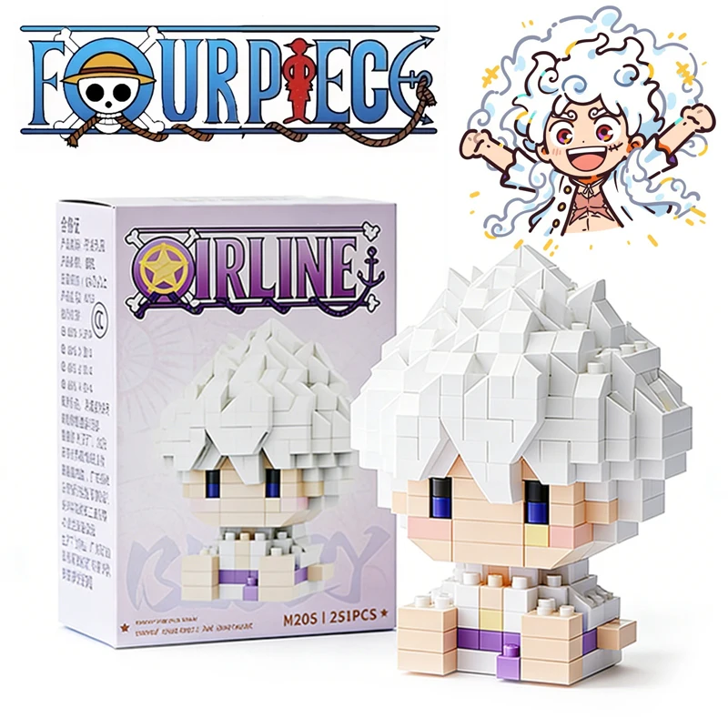 ONE PIECE - Bloques de Construcción Micro del Dios del Sol Nika Luffy, Chopper, Ace, Buggy, Modelo de Anime 3D, Mini Ladrillos de Ensamblaje, Figuras de Juguete para Regalo