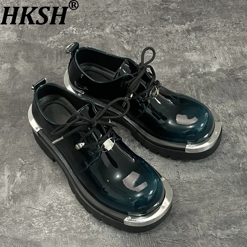 

HKSH Big Toe Derby Shoes Versatile Men's Spring Thick-Soled Height-Increasing Trend Brand High-Grade Breathable Chic Ins HK10515