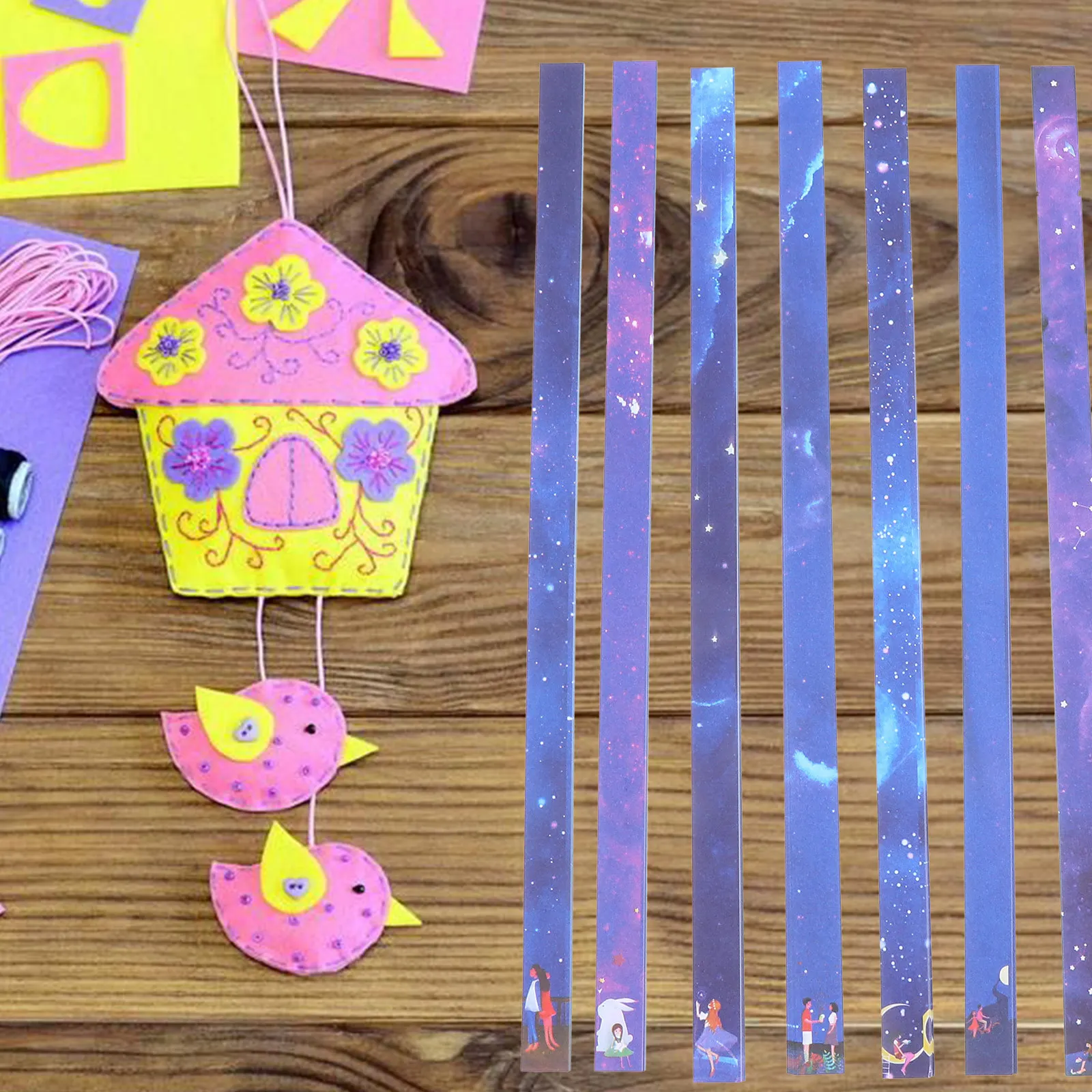 

1244pcs Stars Origami Paper Colorful Foldable Strips For Diy Star Making Supplies Handcraft Paper Rainbow Pentagram Decorative