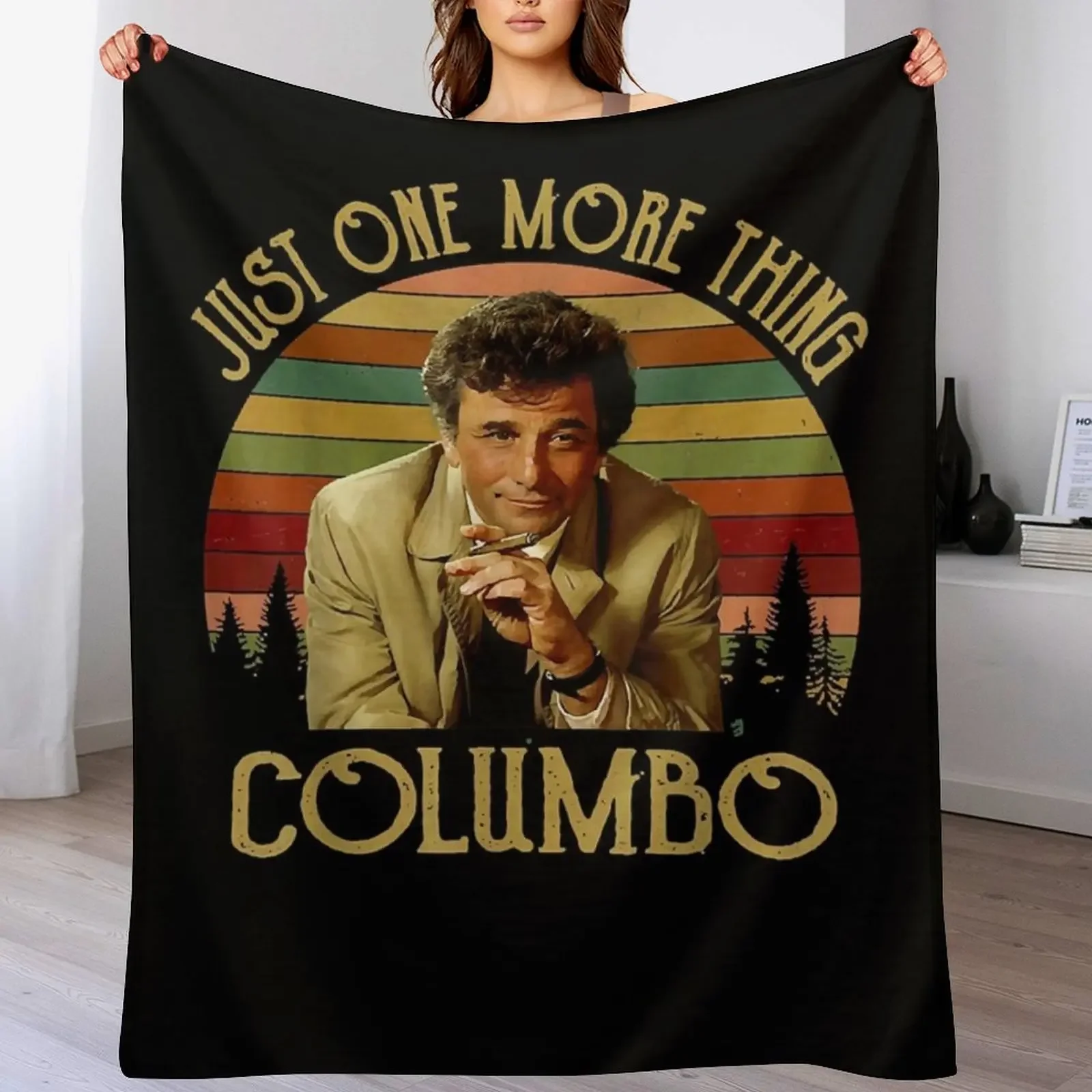 

Men Women Just One More Thing-Columbo Columbo Inspired Movie Throw Blanket blankets ands Plush Cute halloween Blankets