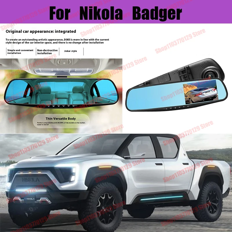 

For Nikola Badger High definition dual lens driving recorder with front and rear dual recording reverse images Car dvr