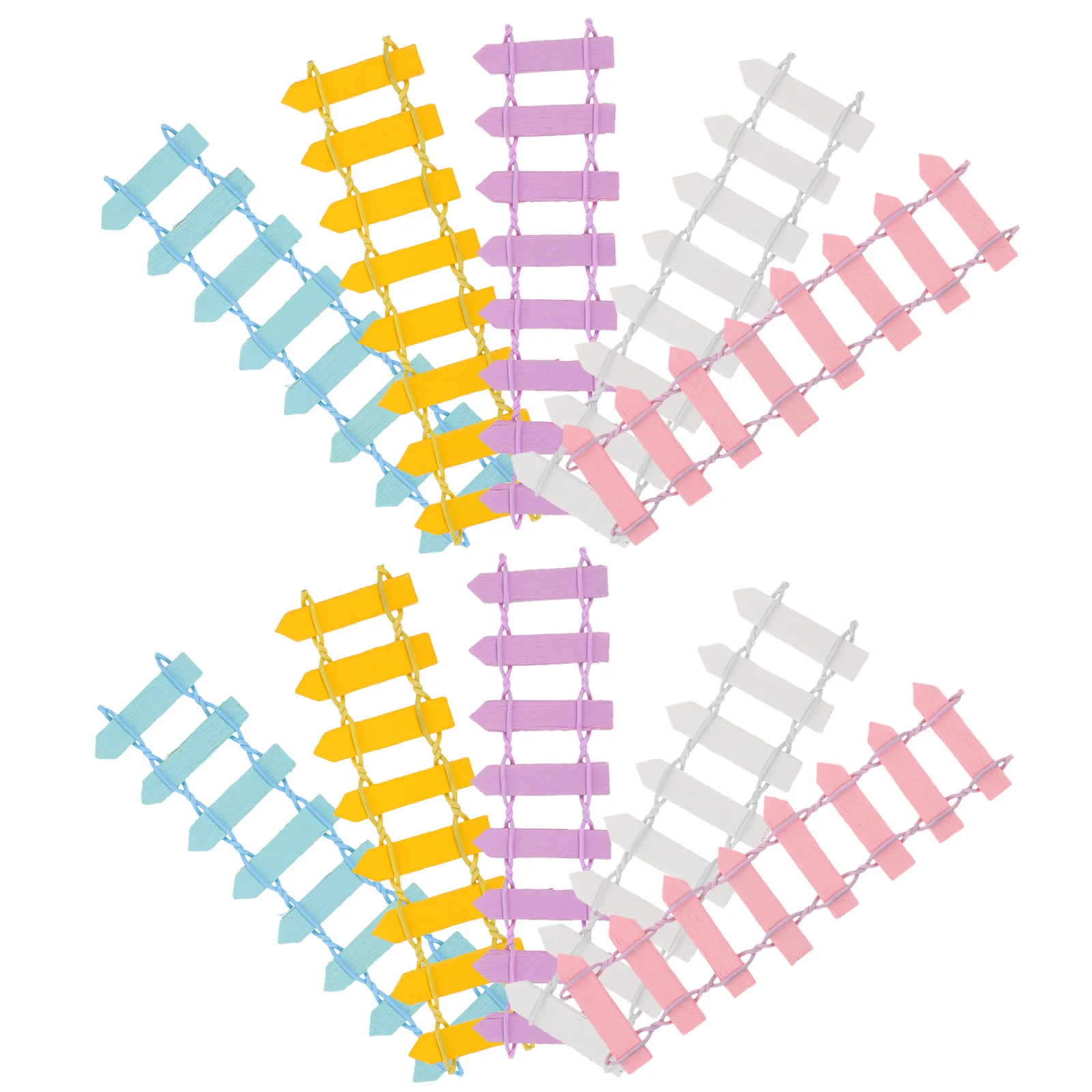 

15Pcs Exquisite Miniature Garden Fence Wood Decorative Succulent Fence for Small Plants Mini Landscape Decoration