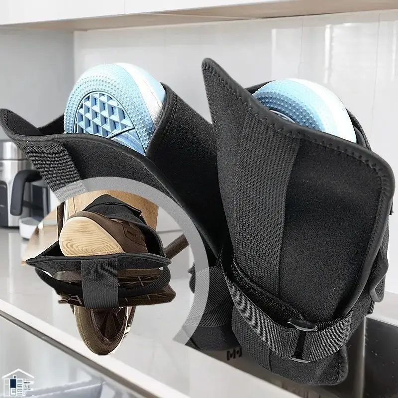 สายรัดรองเท้าสำหรับรถเข็นคนพิการ สีดำ 1 ชิ้น สายรัดแบบยึดติดสำหรับเท้า อุปกรณ์ดูแลผู้สูงอายุ ที่พักเท้าสำหรับรถเข็น