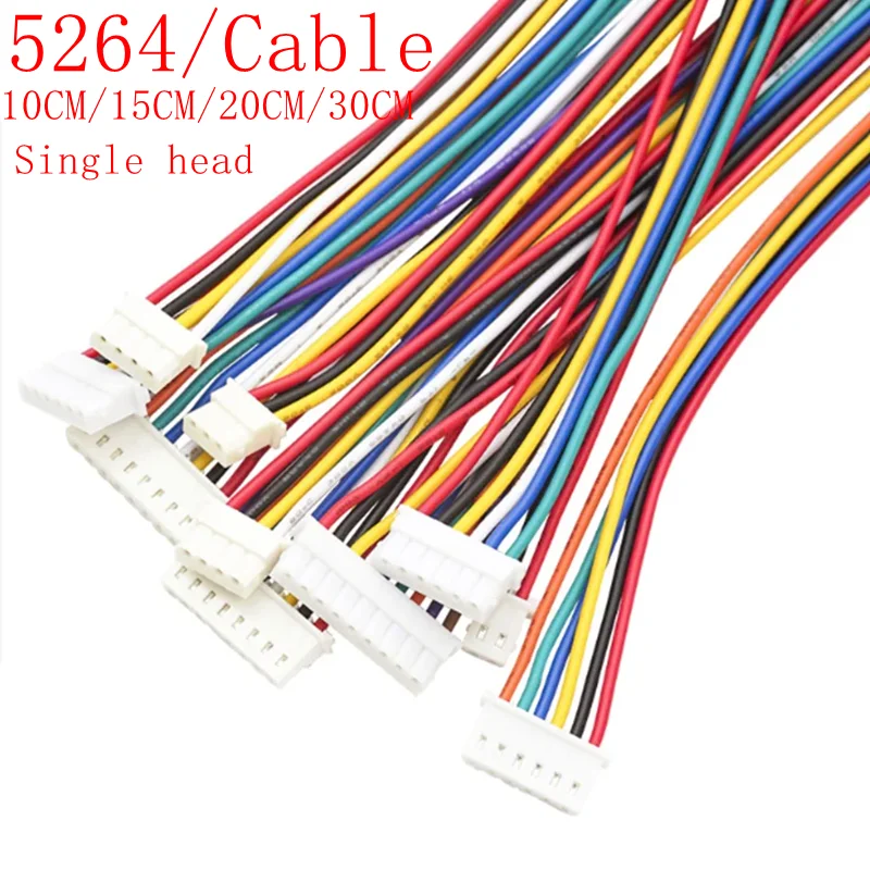 

10PCS 5264 Terminal Line Spacing 2.5mm Electronic Wire 26awg Single Head Connection Wire 100MM 200MM 300MM 2p 3p 4p 5p 6p