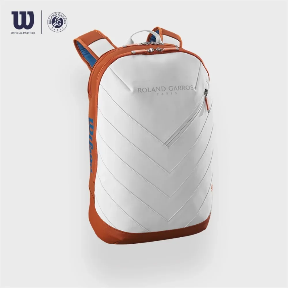 

Wilson - Tennis racket soft leather backpack, aerodynamic tennis bag with thermometer, primary and white, 2PK, 2024