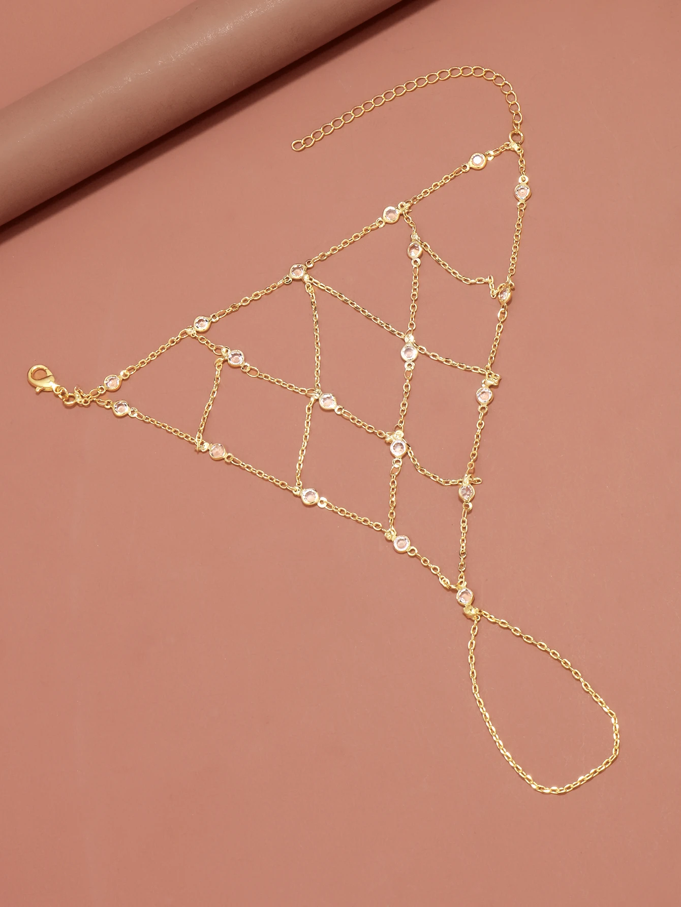 سوار إصبع من حجر الراين بشبكة منشورية، مجوهرات بسيطة لتزيين اليد الأنثوية، سلسلة سوار عصرية متعددة الاستخدامات