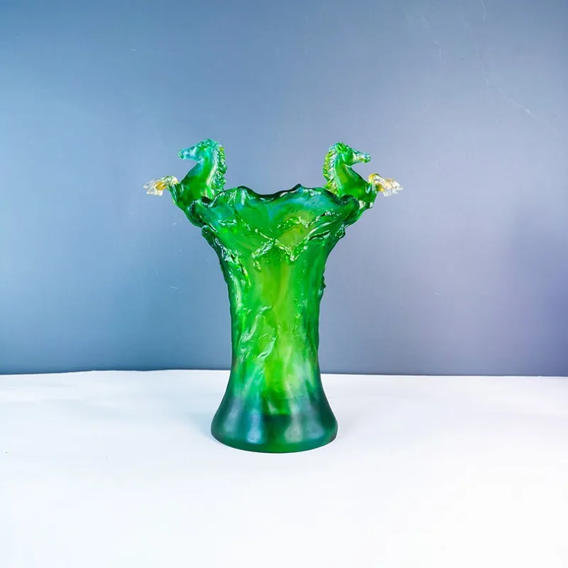 Glazed ornament vase simple living room glass water maintenance