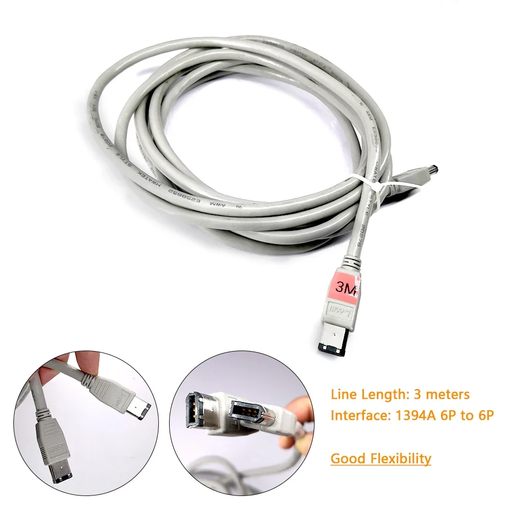 

1394A 1394B Line Industrial Camera Cable Computer Interface Line 9 to 9 6 to 9 6P 9P IEEE High Speed Used