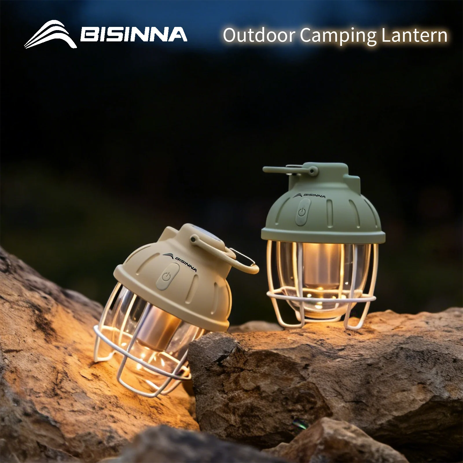 BISINNA Camping Lantern Rechargeable Hiking Hanging Tent Light with Magnet IPX4 Waterproof Outdoor Travel Lamp