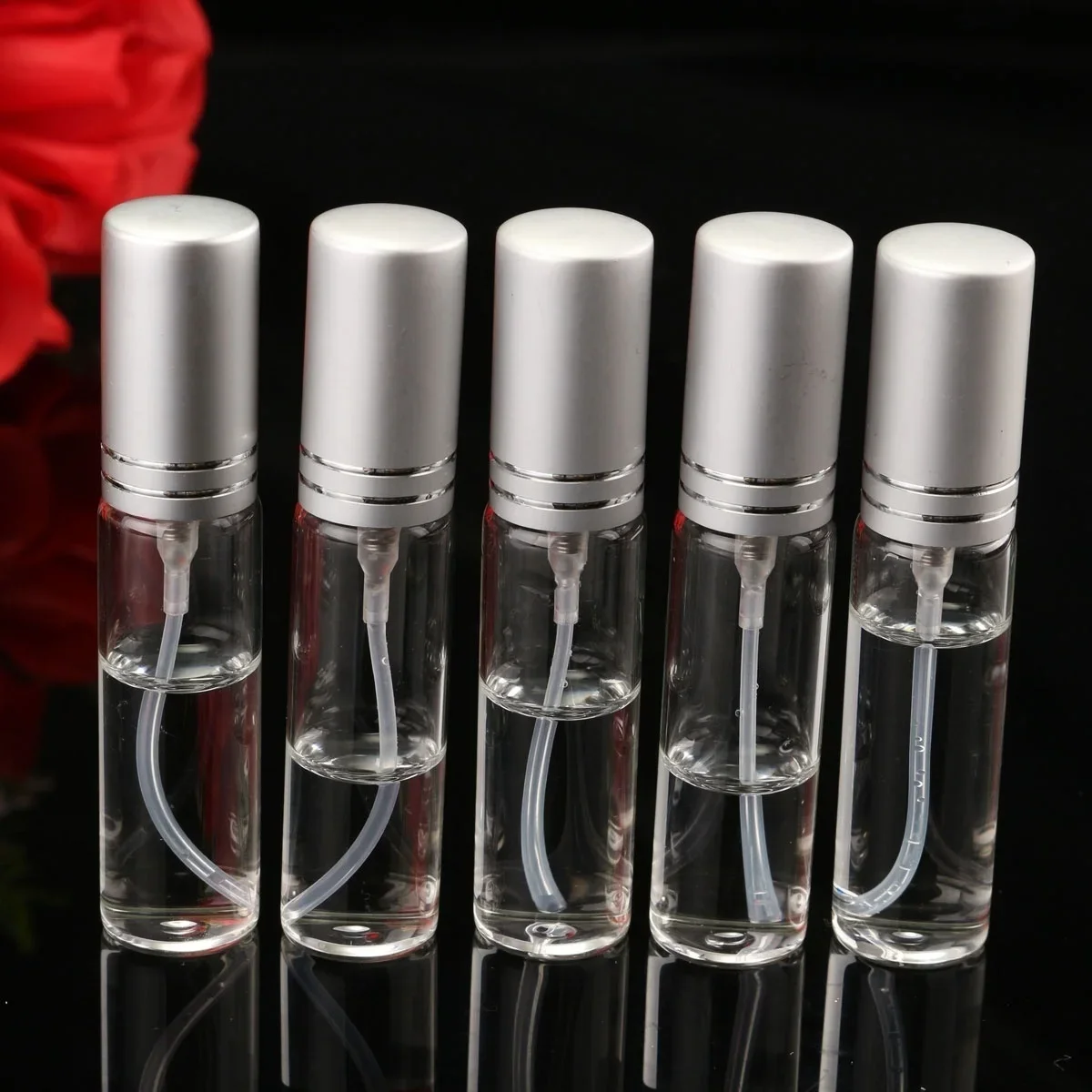 2/5Pcs 10ML Spray Bottle Small  Glass Atomizer Perfume Portable Soap Dispenser Mini Liquid Tonic Oil Cosmetic Container